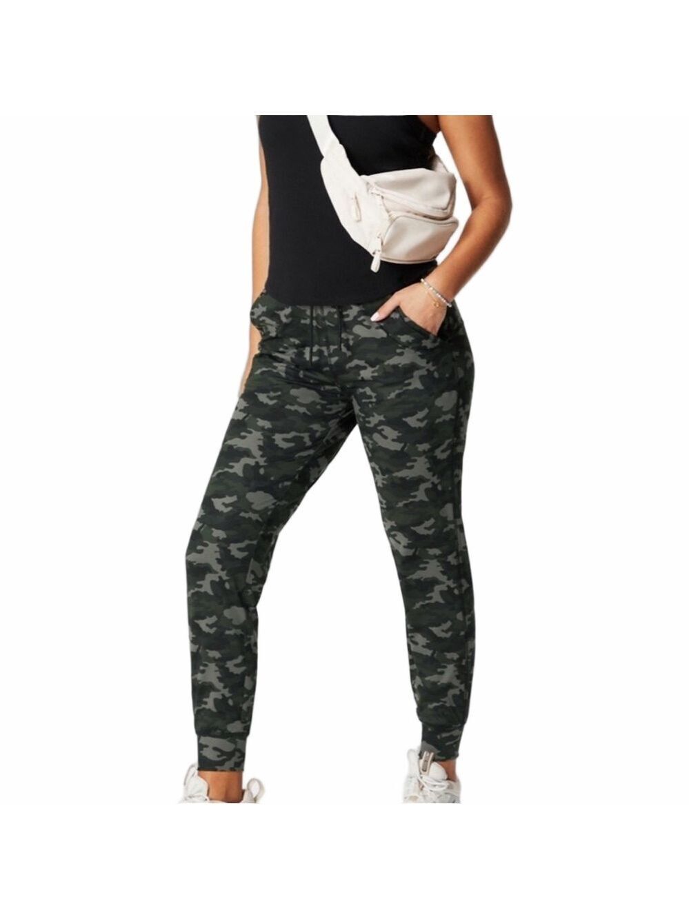 Fabletics Women’s Camo Joggers Olive & Gray Sz Small